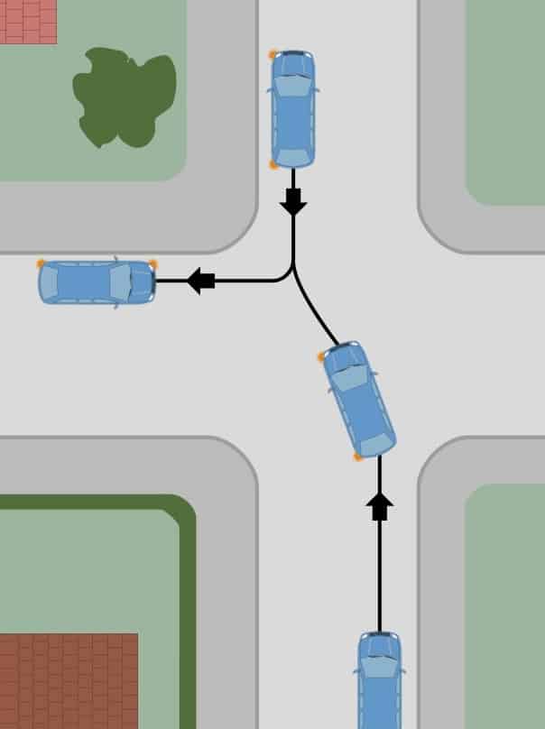 Rückwärtsfahren um eine Kurve